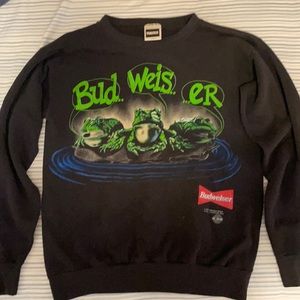 Vintage Budweiser Sweatshirt Large Black